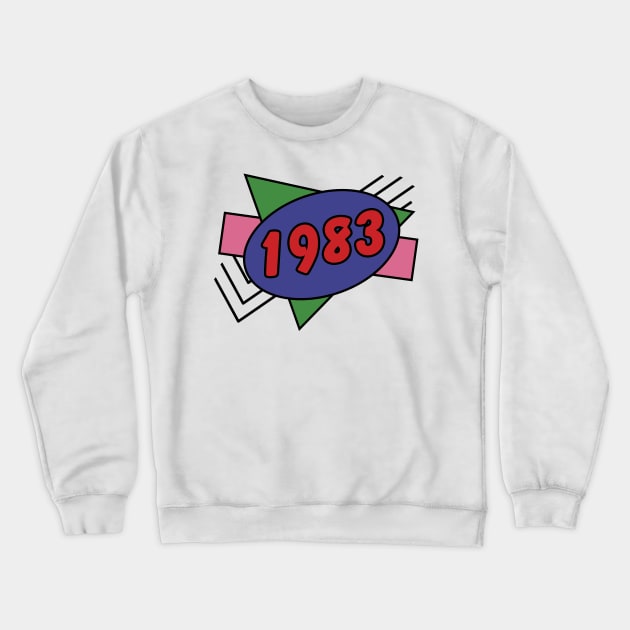 Year 1983 Retro 80s Graphic Crewneck Sweatshirt by ellenhenryart